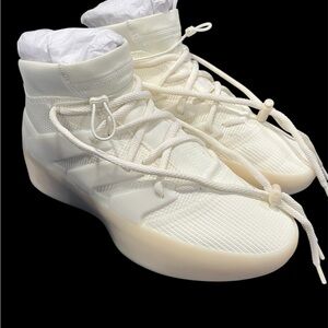 MENS Adidas “ Fear Of God!” White/ Crème High-Top Sneakers